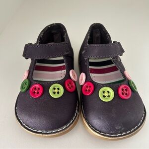 Gymboree Black Kids Shoes with Colorful Buttons